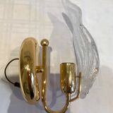 Pair of wall lamps Murano glass sheet