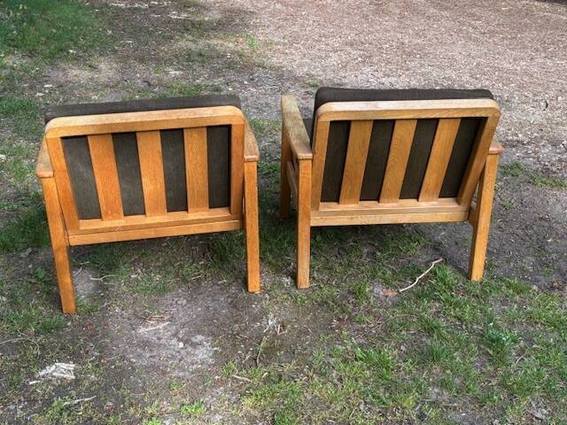 pair of oak armchairs - Sweden 1960s