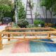 Table basse rotin et verre