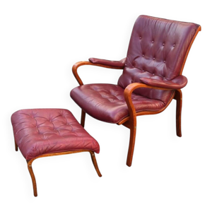 Fauteuil et ottoman scandinaves