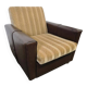 Fauteuil vintage en skaï brun / fauteuil club rétro sur roulettes