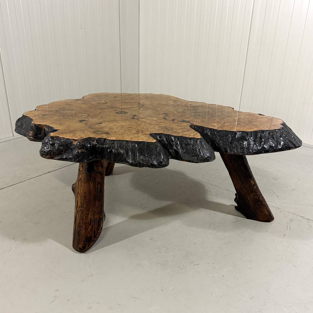 Large tree trunk coffee table by Frank Armich Canada