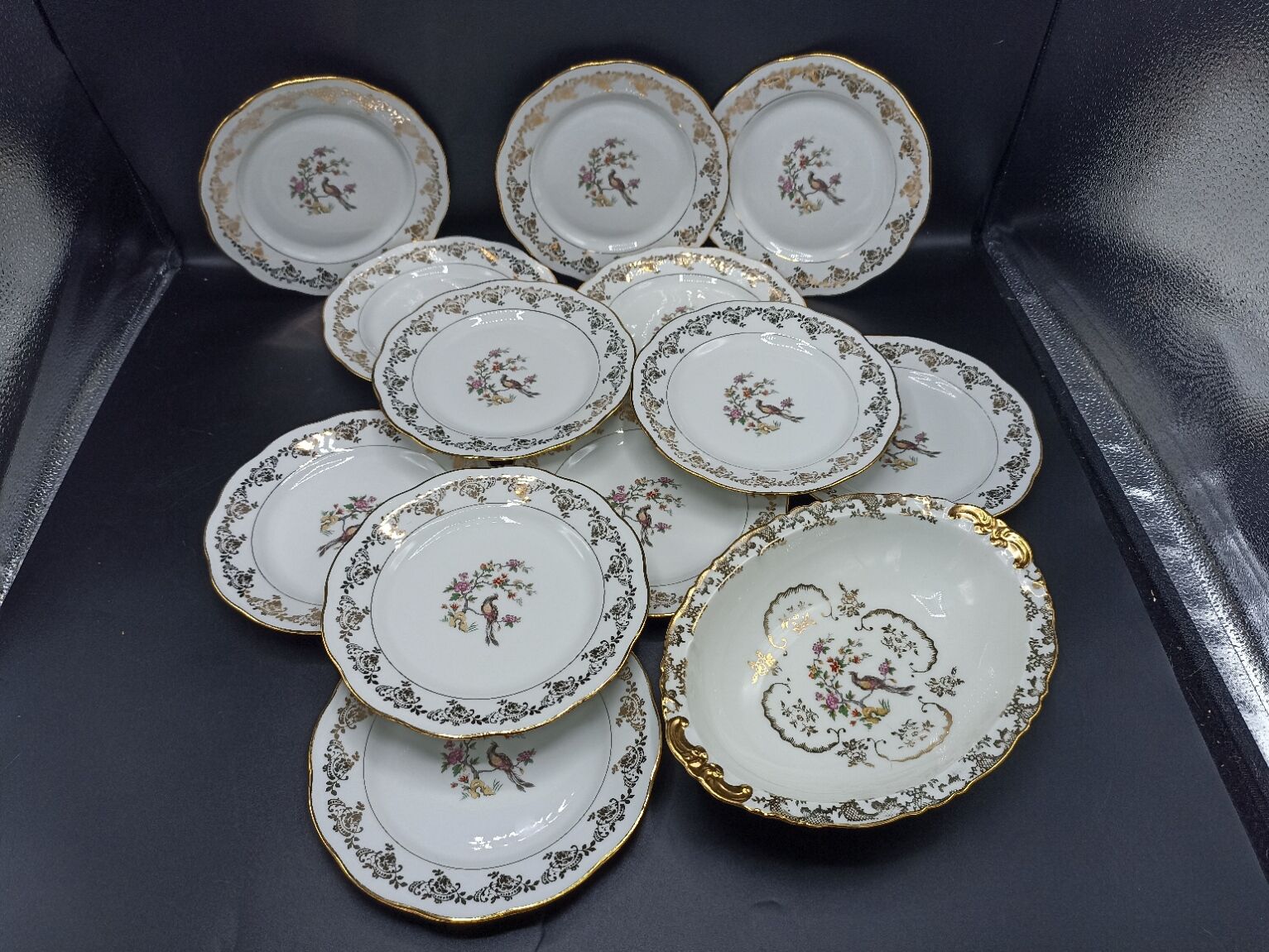 Haviland and SFP dessert service - birds of paradise