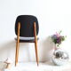 Suite of 6 Chairs Baumann model Pegasus in beech and faux black leather