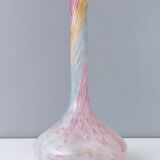 Vintage pastel colors polychrome murano glass flower vase, italy