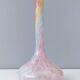 Vintage pastel colors polychrome murano glass flower vase, italy