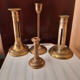 Set of brass candle holders