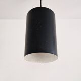 Set of 3 black cylinder pendant lamps, by Eila & John Meiling for Louis Poulsen, Denmark 1967