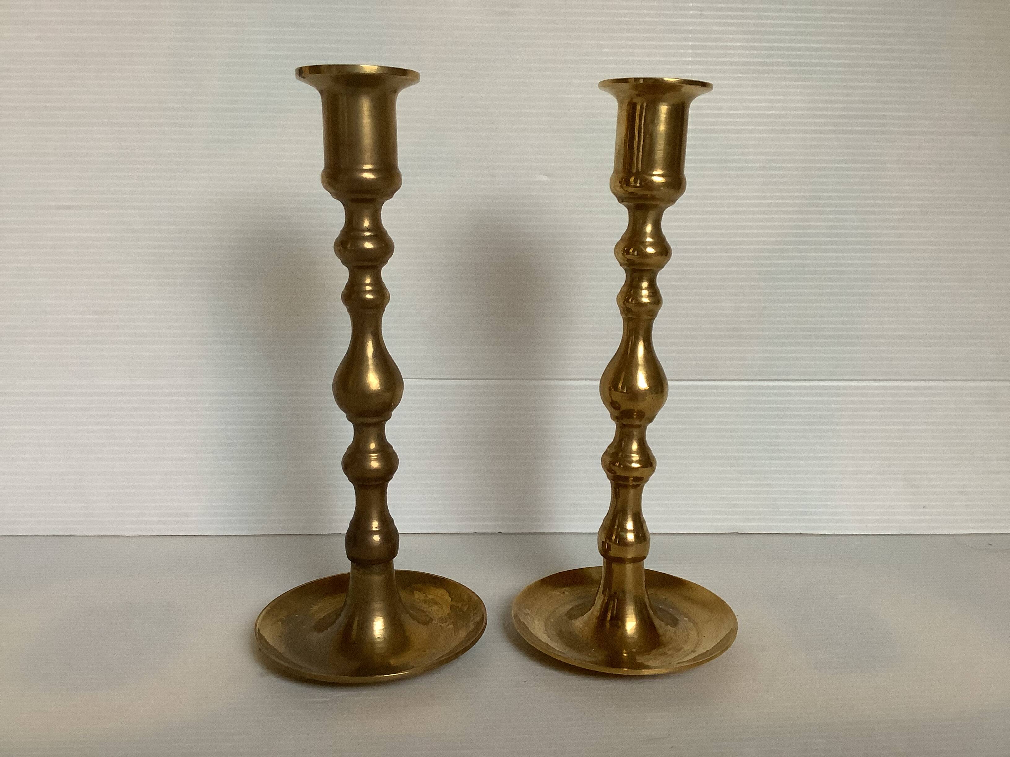 Pair of brass candlesticks