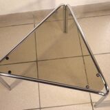 Coffee table chrome and glass 1970