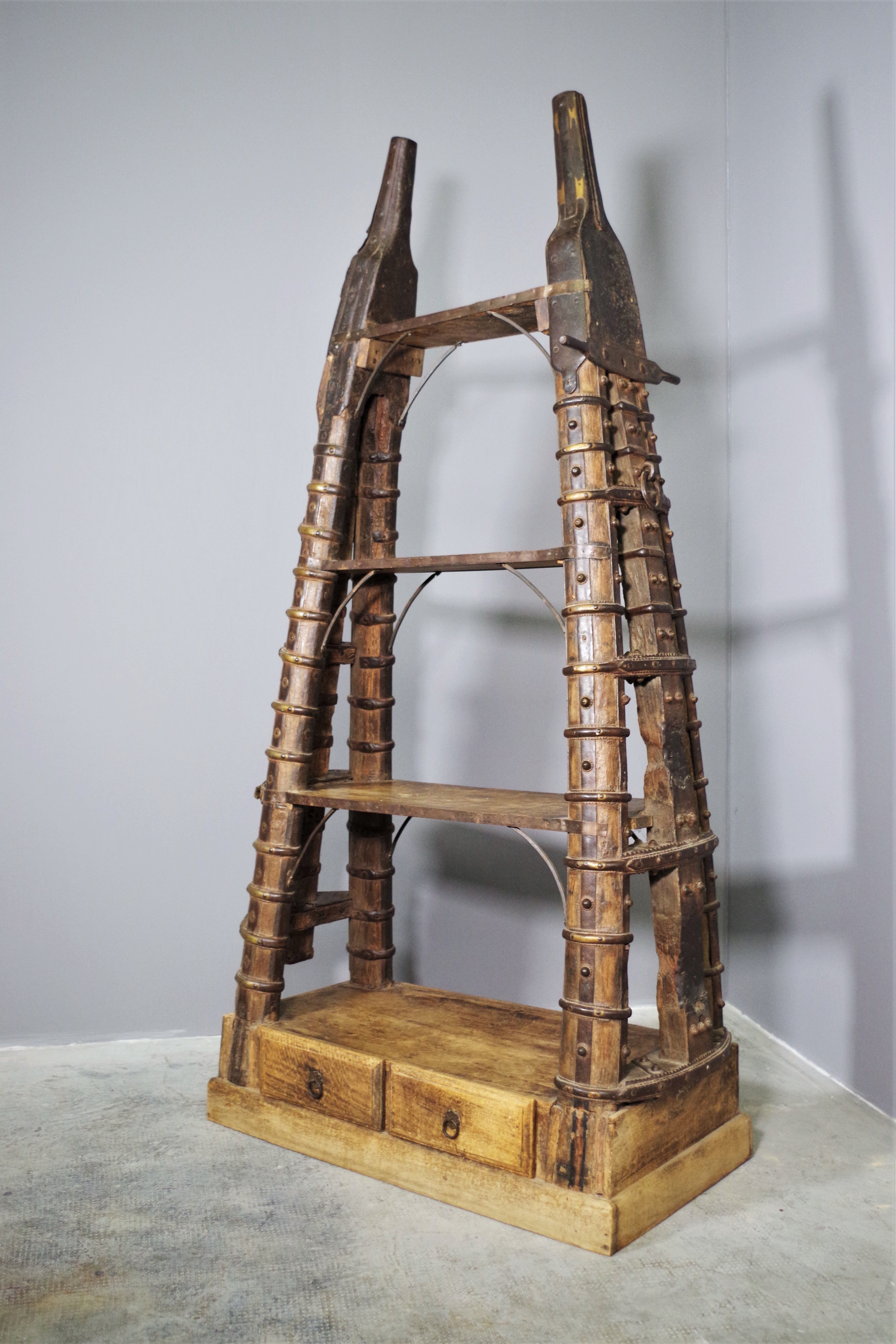 Ancient Indian library made of teak wood