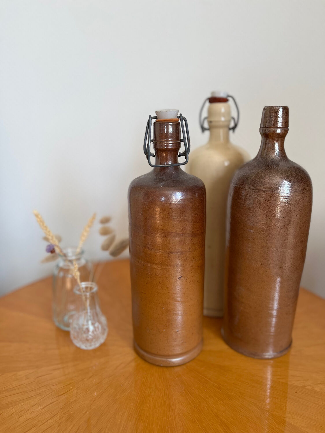 Vintage brown stoneware bottle