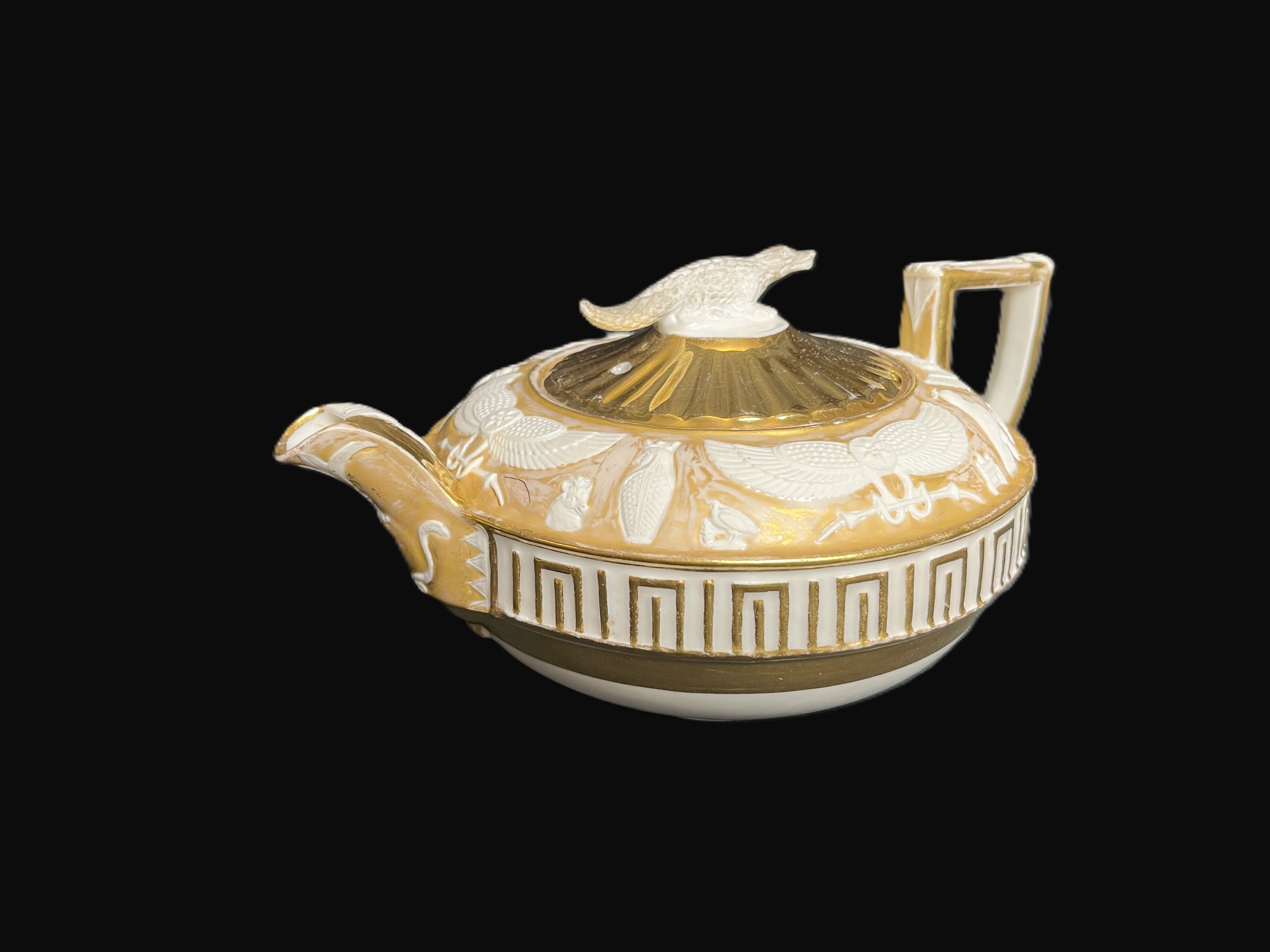 Tableware, porcelain teapot Wedgewood neo-Egyptian decor 20th century
