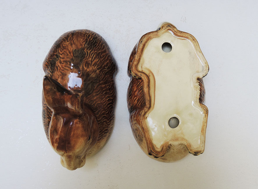 Ancient zoomorphic ceramic terrine rabbit