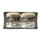 Photographie ancienne stereo, stereograph, luxe albumine 1903 quartier de Shanghai, Chine