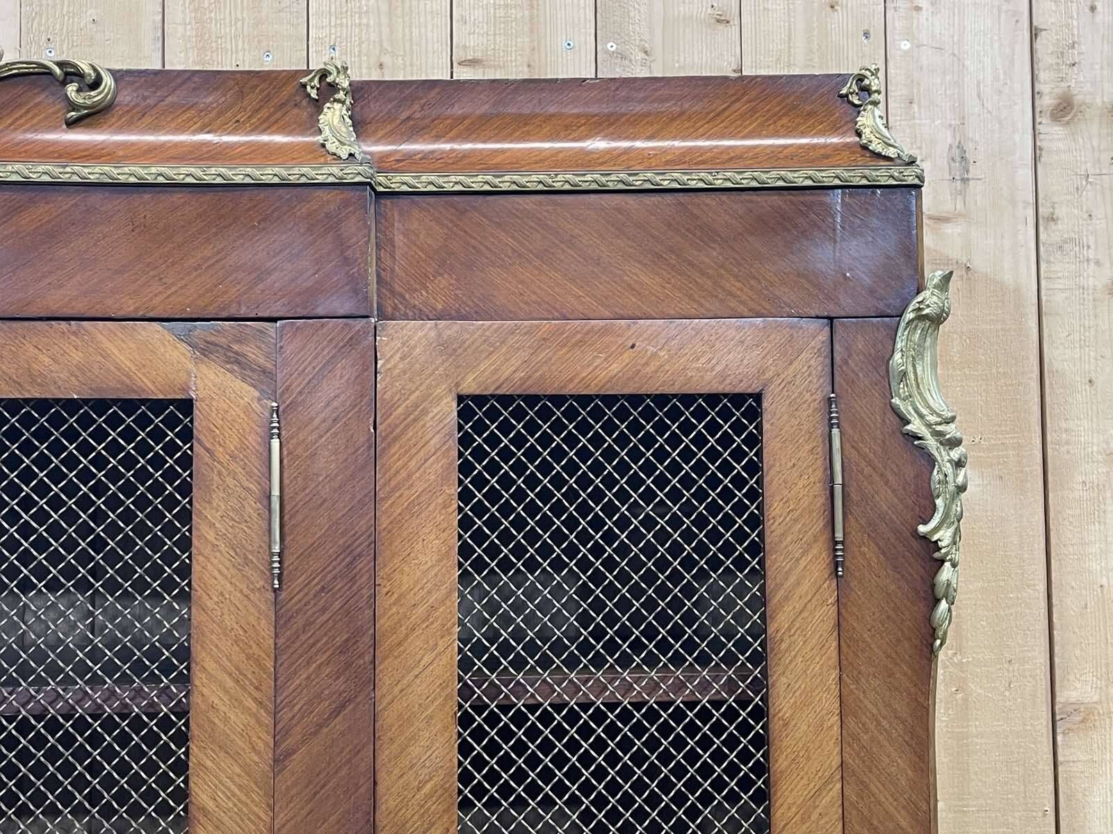 Late 19th century Regency style bookcase in rosewood and oak, removable
