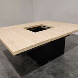 Table basse avec bar cachée en travertin, 1970