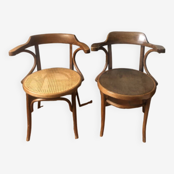 Pair of vintage Jacob and Josef Kohn Wien Bentwood bistro armchairs