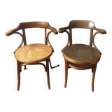 Pair of vintage Jacob and Josef Kohn Wien Bentwood bistro armchairs