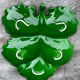 Green Ceramic Hors d'Oeuvres Dish in Leaf Shape, Art Deco Period