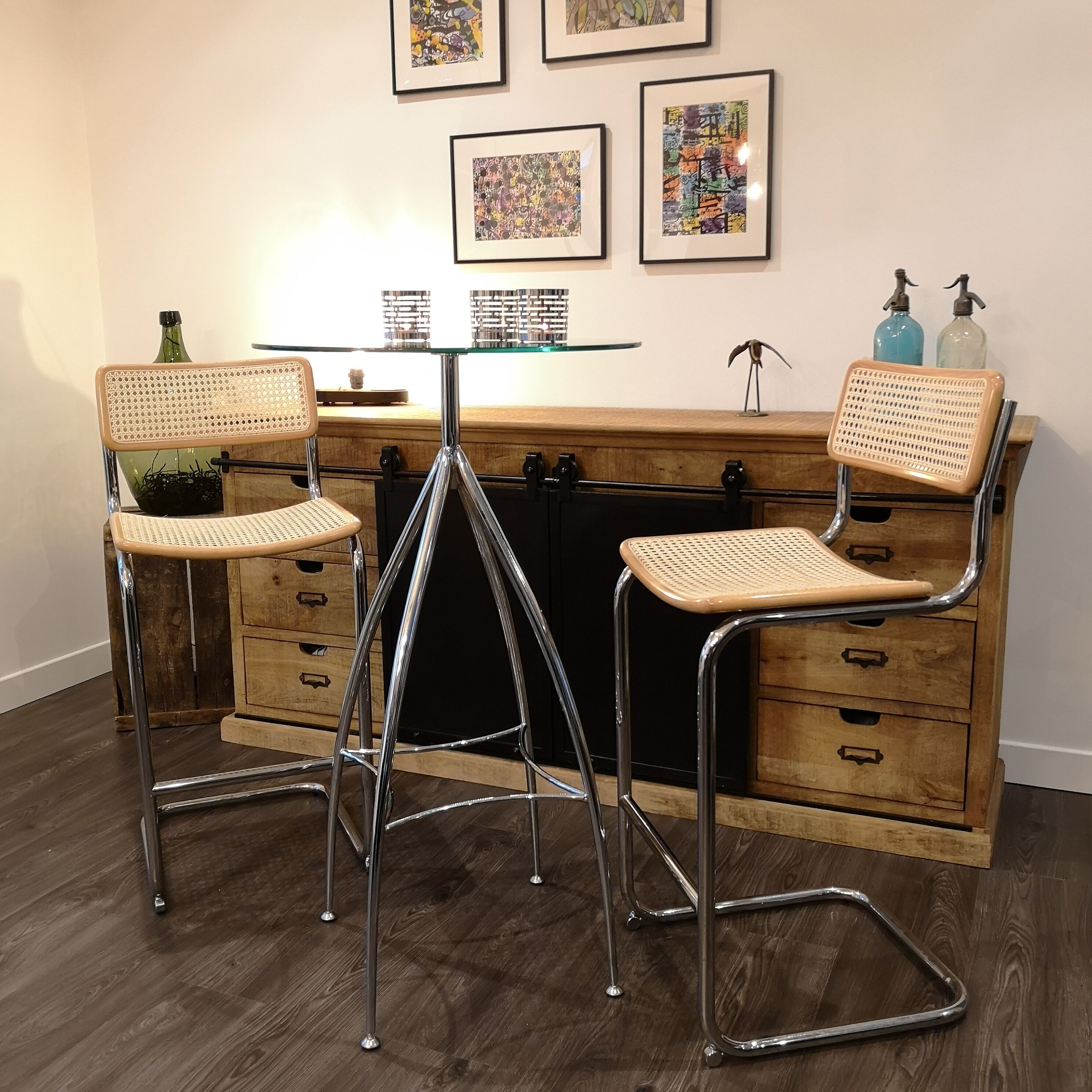 Set Cidue with high stools and high table