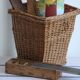 Wicker wastebasket