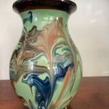 Vintage flamed glazed terracotta vase