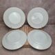 Set of 4 antique plates, Terre de fer Saint-Amand, green decoration.