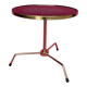 Gueridon/table d’appoint/table a cafe tripode metal dore et plateau ve