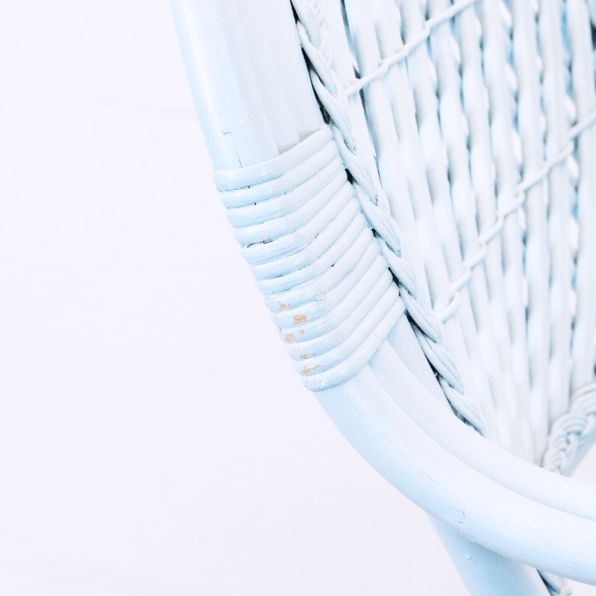 Nordic blue braided rattan armchair