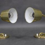 Paire de lampes de table ou murales en laiton ajustables, Tchécoslovaquie, années 1930