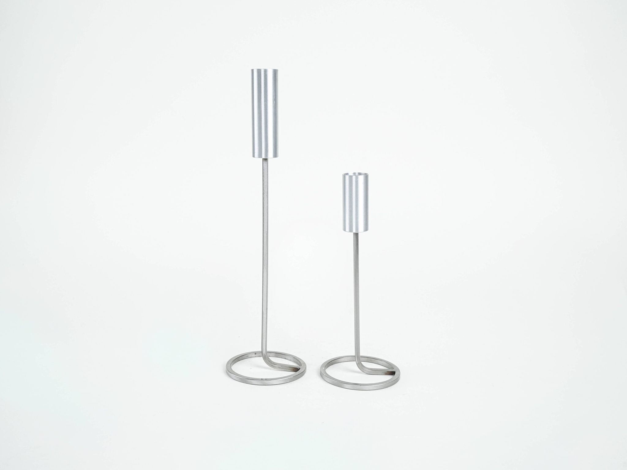 Set of metal candlesticks, Danish design, 1970s, made in Denmark