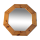 Octagonal pine mirror in 1980s Scandinavian design.