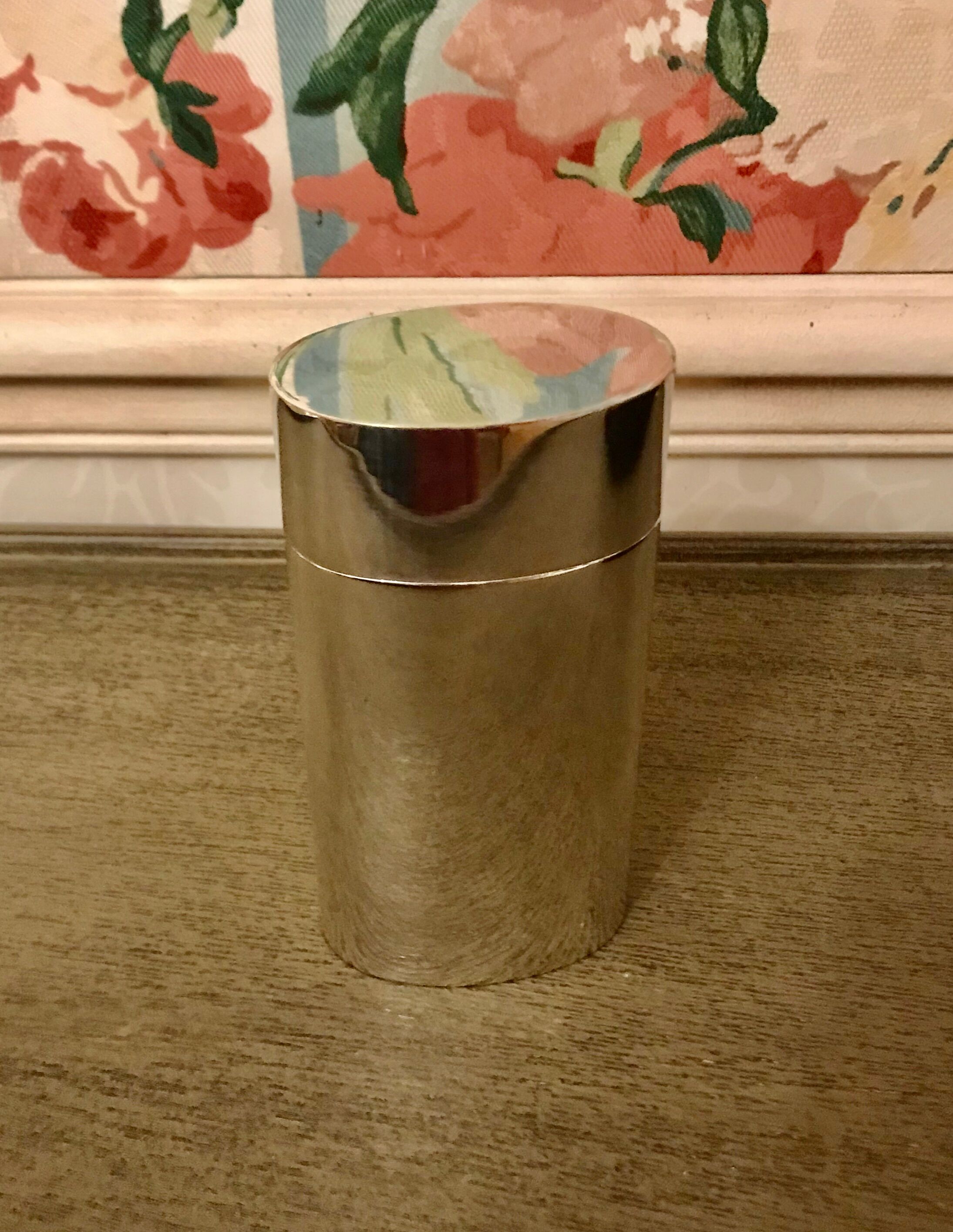 Cigar box Oval Silver metal