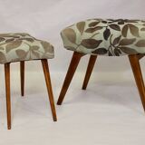 Duo of stools in 50s beech fully restored