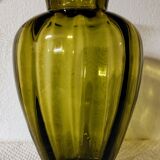 Olive green art deco vase