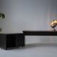 Executive burlwood desk 1980s