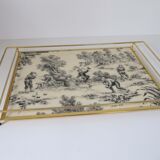 Vintage tray  gold metal