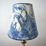 Oval lampshade in vintage toile de Jouy