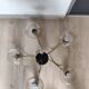 Pair of matching brass and bakelite chandeliers, 3 and 5 branches, 70s milk