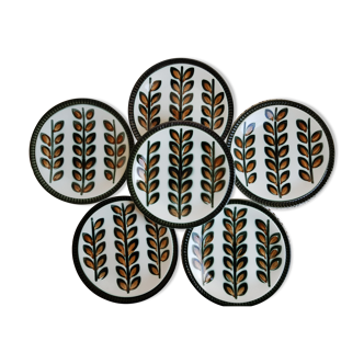 Lot de 6 assiettes à dessert Boch La Louvière Modèle Rambouillet