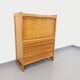 Vintage Guillerme and Chambron secretary desk in solid oak from the 50s and 60s