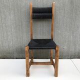 Suite de 4 chaises en paille circa 1960