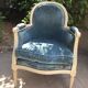 Louis XVI style in cream patinated wood armchair
