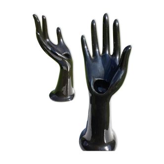 Pair of baguiers soliflores black hand