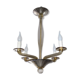 Smoked glass chandelier by Bucella Murano, 1940