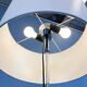 Floor lamp by WILA, chrome and black lacquered metal with a fabric shade, 1960s/1970s