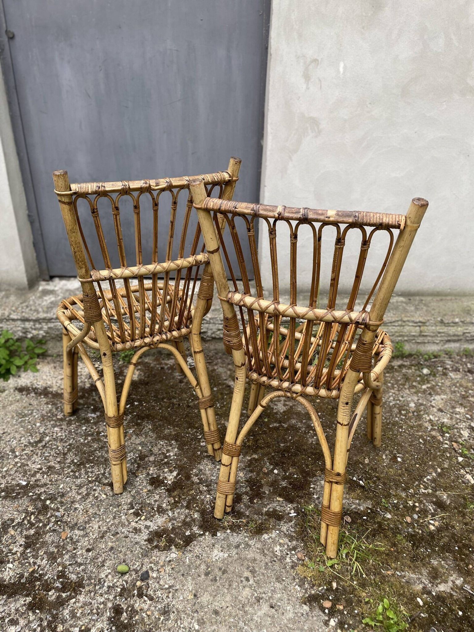 Paire de chaises en rotin
