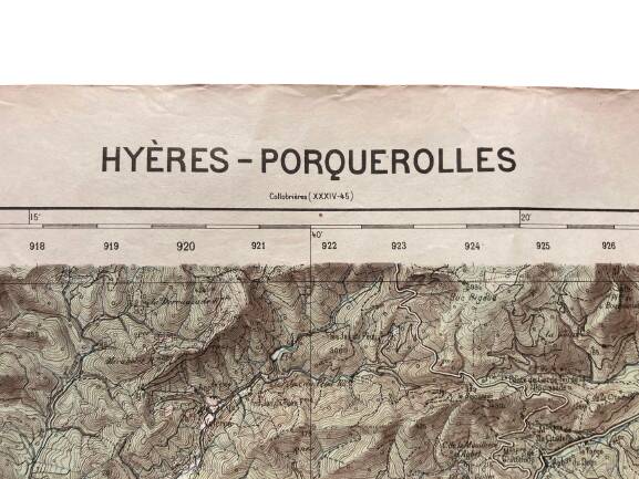 Map of South East France on paper