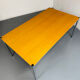 Large table design USM Haller wooden top and chrome structure